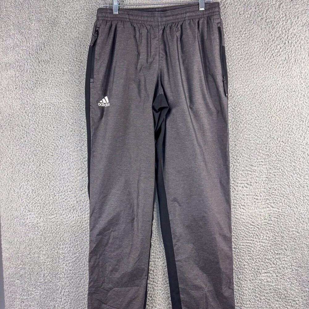 Adidas Track Pants Mens Medium Gray Basketball Gym Trefoil Run Hike Outdoor Camp